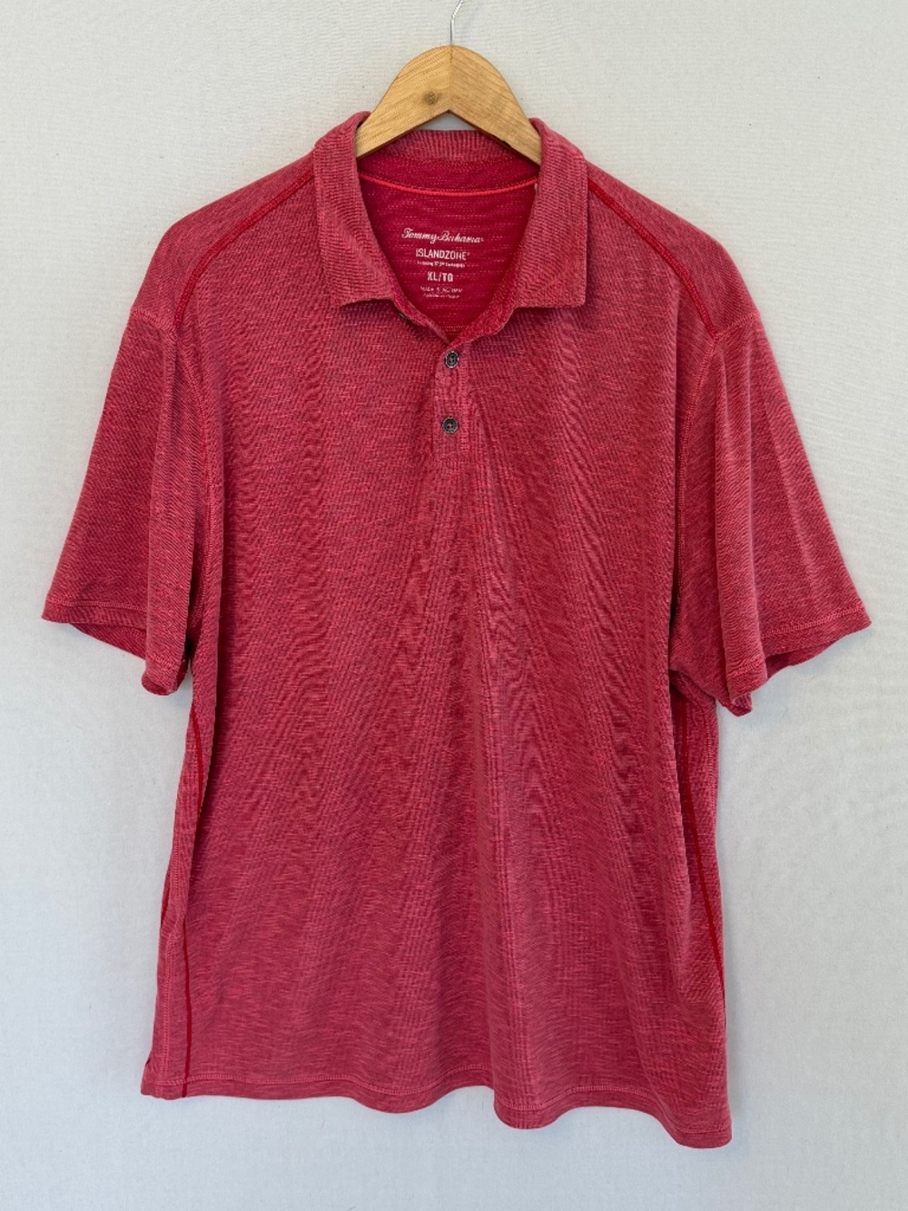 TOMMY BAHAMA Men’s XL Island Zone Soft Red Pink Short Sleeve Polo Shirt